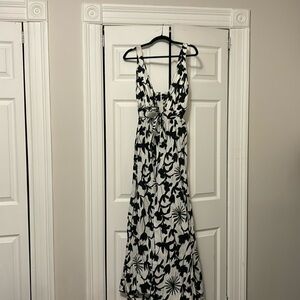 Aakaa black and white maxi dress
